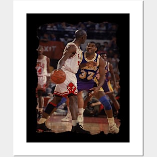 Michael Jordan vs Magic Johnson Vintage #3 Posters and Art